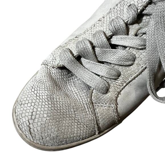 UGG Karine Snake Women's Lace up Leather Sneakers Size US 7 EU 28 Beige - Picture 6 of 11